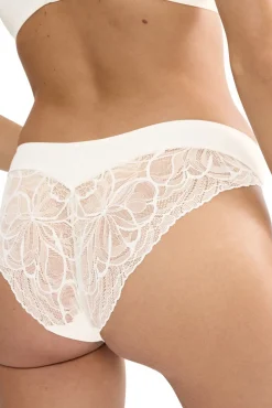 Cueca de cintura alta em microfibra e renda