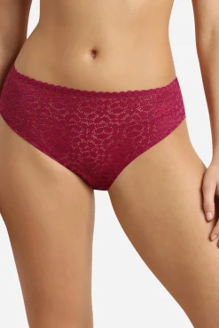 Cueca invisível de renda floral