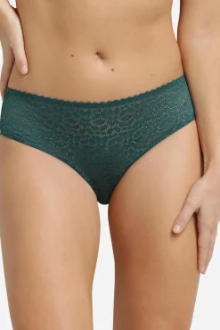 Cueca invisível de renda floral