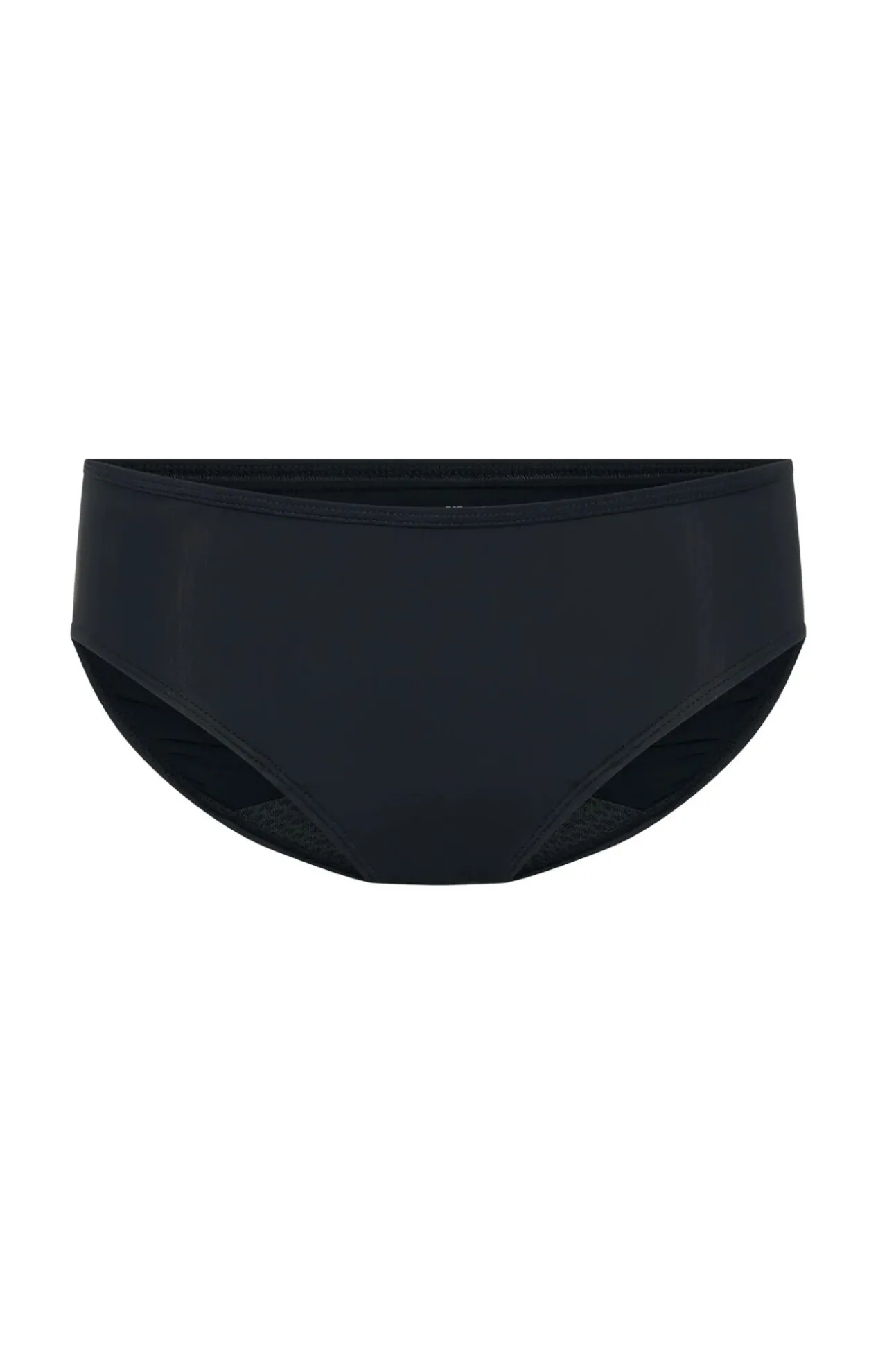 Cueca menstrual de renda cintura alta em bambu fluxo super azul