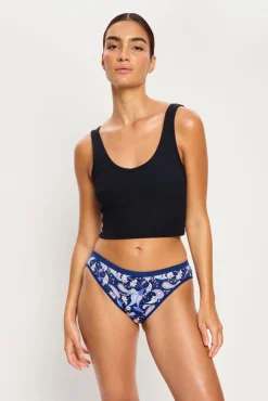 Cueca menstrual em bambu fluxo super azul-marinho