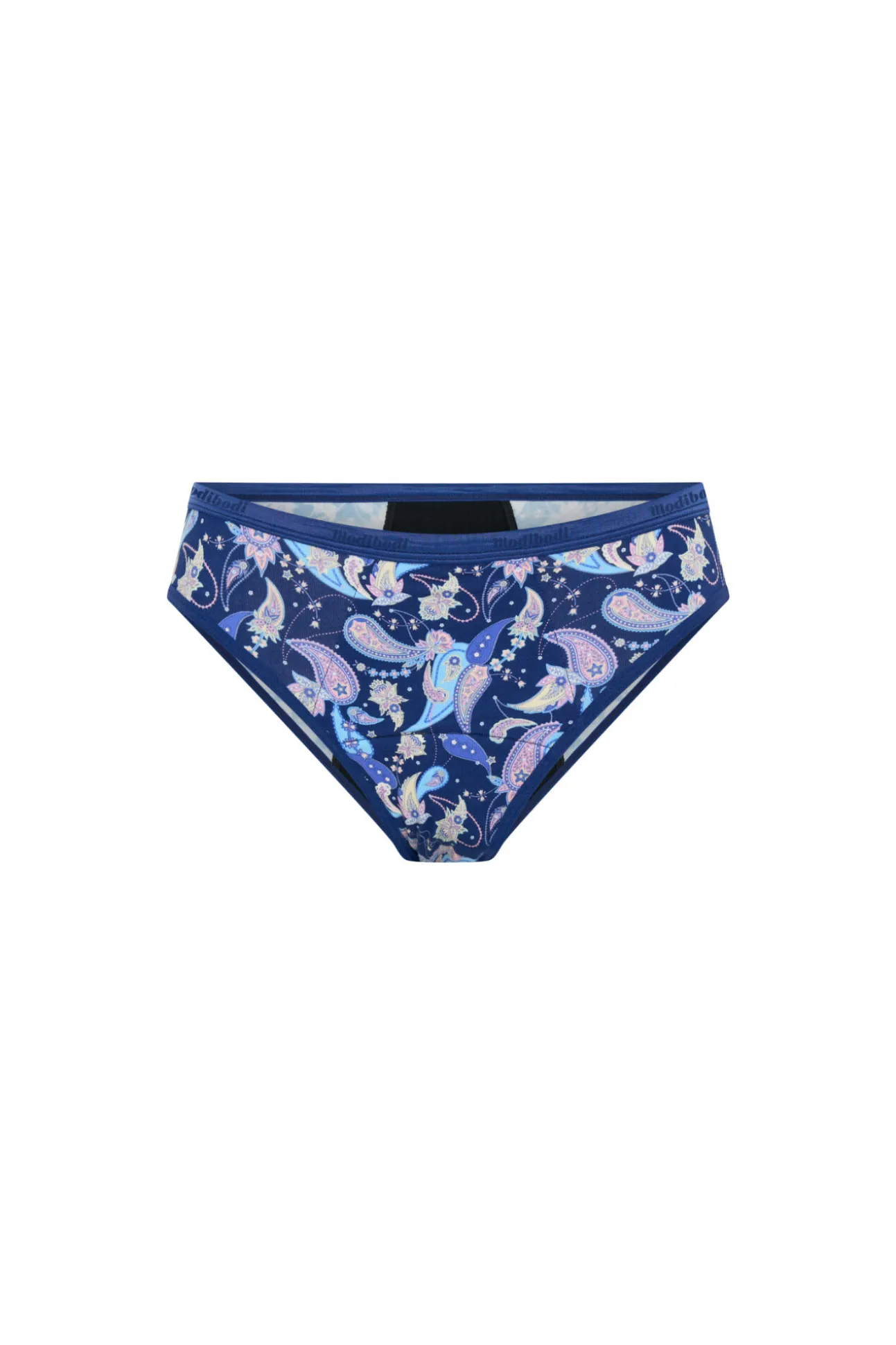 Cueca menstrual em bambu fluxo super azul-marinho
