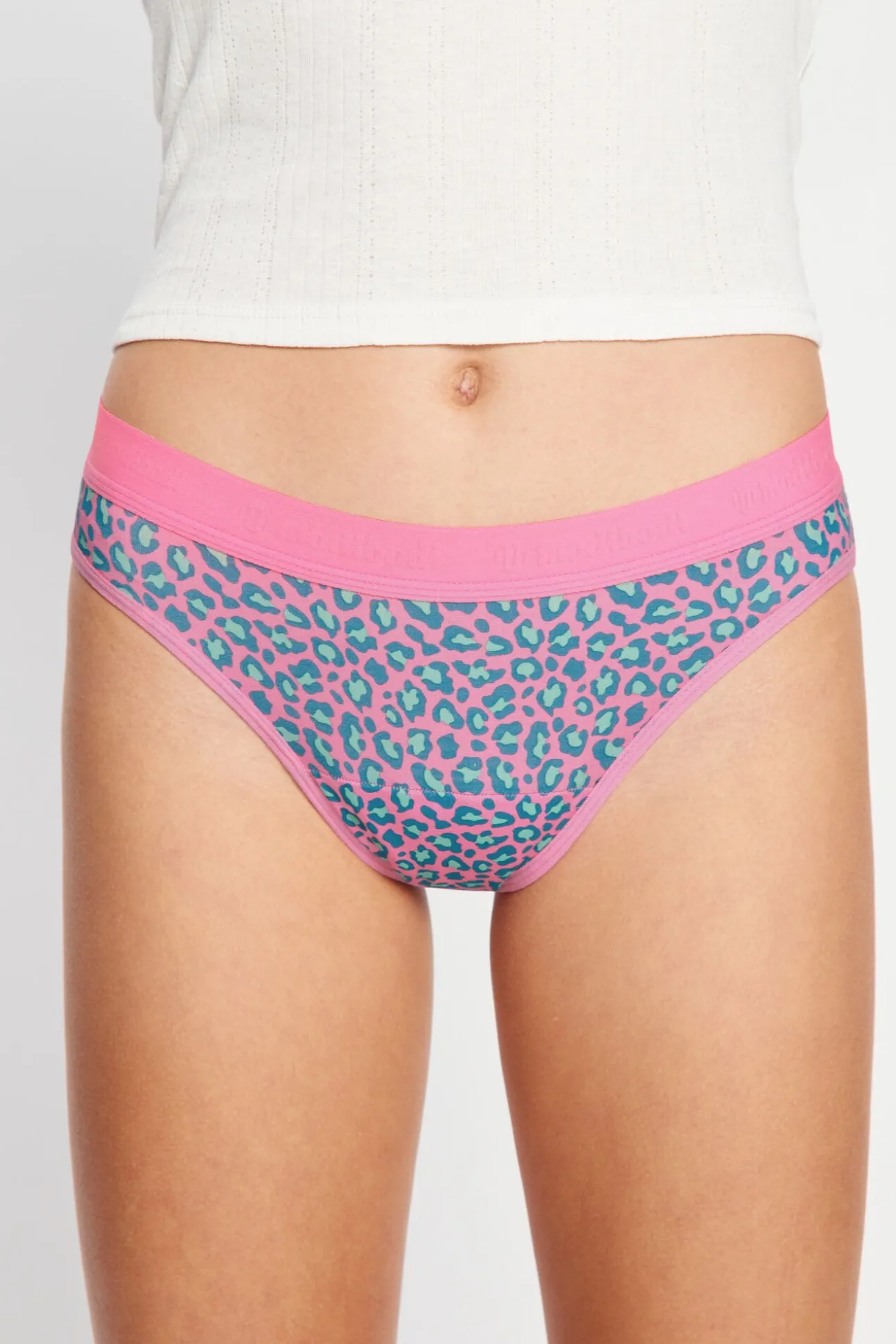 Cueca Menstrual Teen em Algodão Orgânico Fluxo Abundante Pink