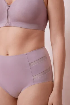 Cueca modeladora cintura alta desportiva lilás
