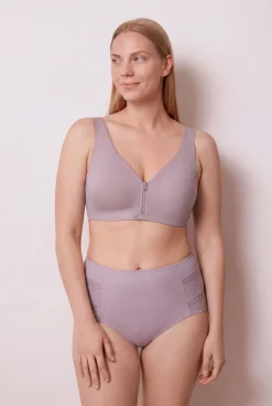 Cueca modeladora cintura alta desportiva lilás