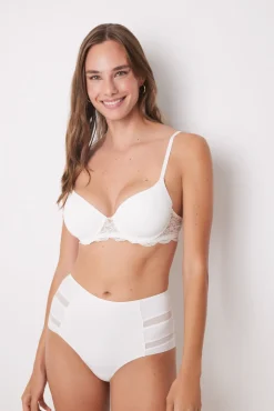 Cueca redutora alta branca tule