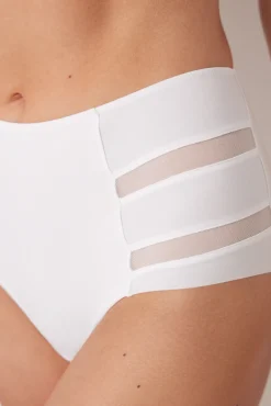 Cueca redutora alta branca tule