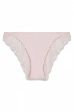 Cuecas clássicas em microfibra e renda rosa