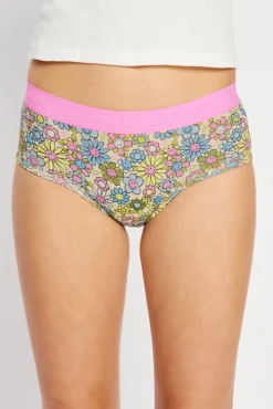 Cuecas menstruais SmileyWorld® Boyleg Teen em algodão orgânico fluxo abundante rosa