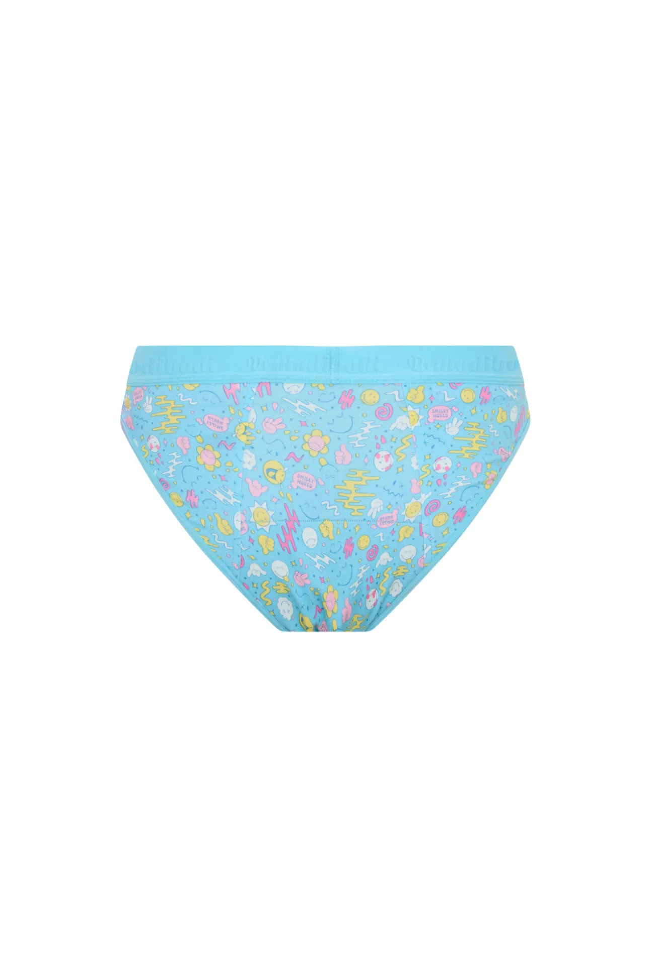 Cuecas menstruais teen em algodão orgânico fluxo abundante SmileyWorld® azul