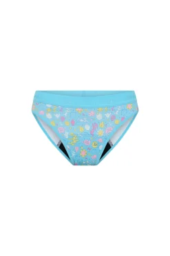 Cuecas menstruais teen em algodão orgânico fluxo abundante SmileyWorld® azul