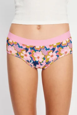 Cuecas menstruais teen em algodão orgânico fluxo abundante Pink