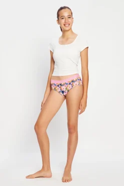 Cuecas menstruais teen em algodão orgânico fluxo abundante Pink