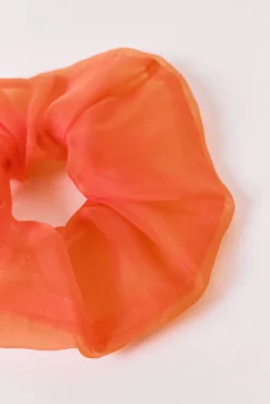 Elástico de cabelo em organza transparente rosa