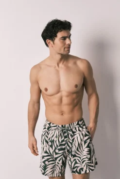 Fato de banho de homem estampado tropical SmileyWorld®
