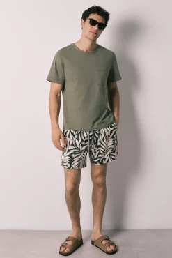 Fato de banho de homem estampado tropical SmileyWorld®