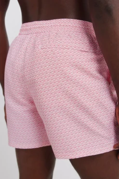 Fato de banho estampado geométrico bolso fecho-éclair