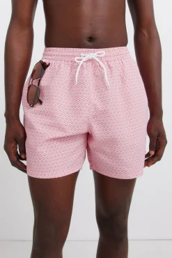 Fato de banho estampado geométrico bolso fecho-éclair