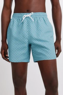 Fato de banho estampado mosaico bolso fecho-éclair