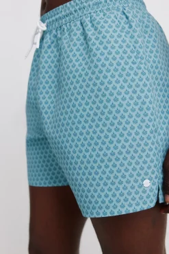 Fato de banho estampado mosaico bolso fecho-éclair