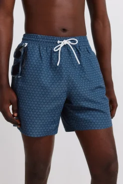Fato de banho estampado mosaico bolso fecho-éclair