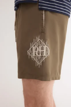 Fato de banho liso com logo grande lateral