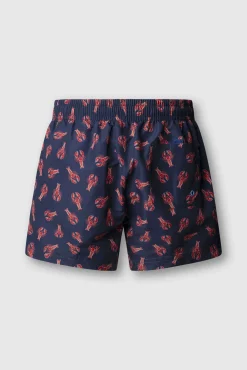 Fato de banho regular com cordão estampado lagostas