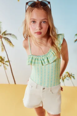 Fato de banho assimétrico ikat menina