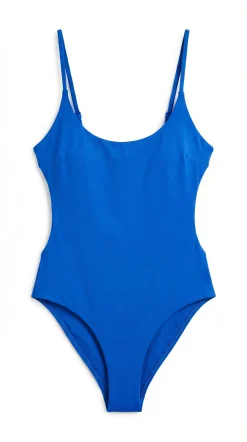 Fato de banho decote em V azul