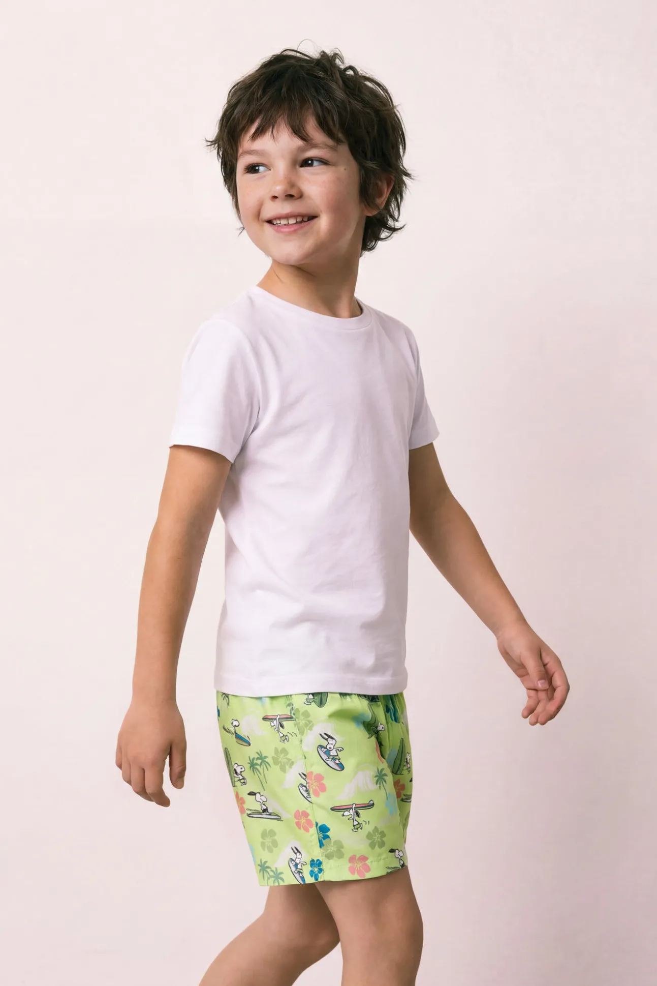 Fato de banho de criança estampado tropical Snoopy