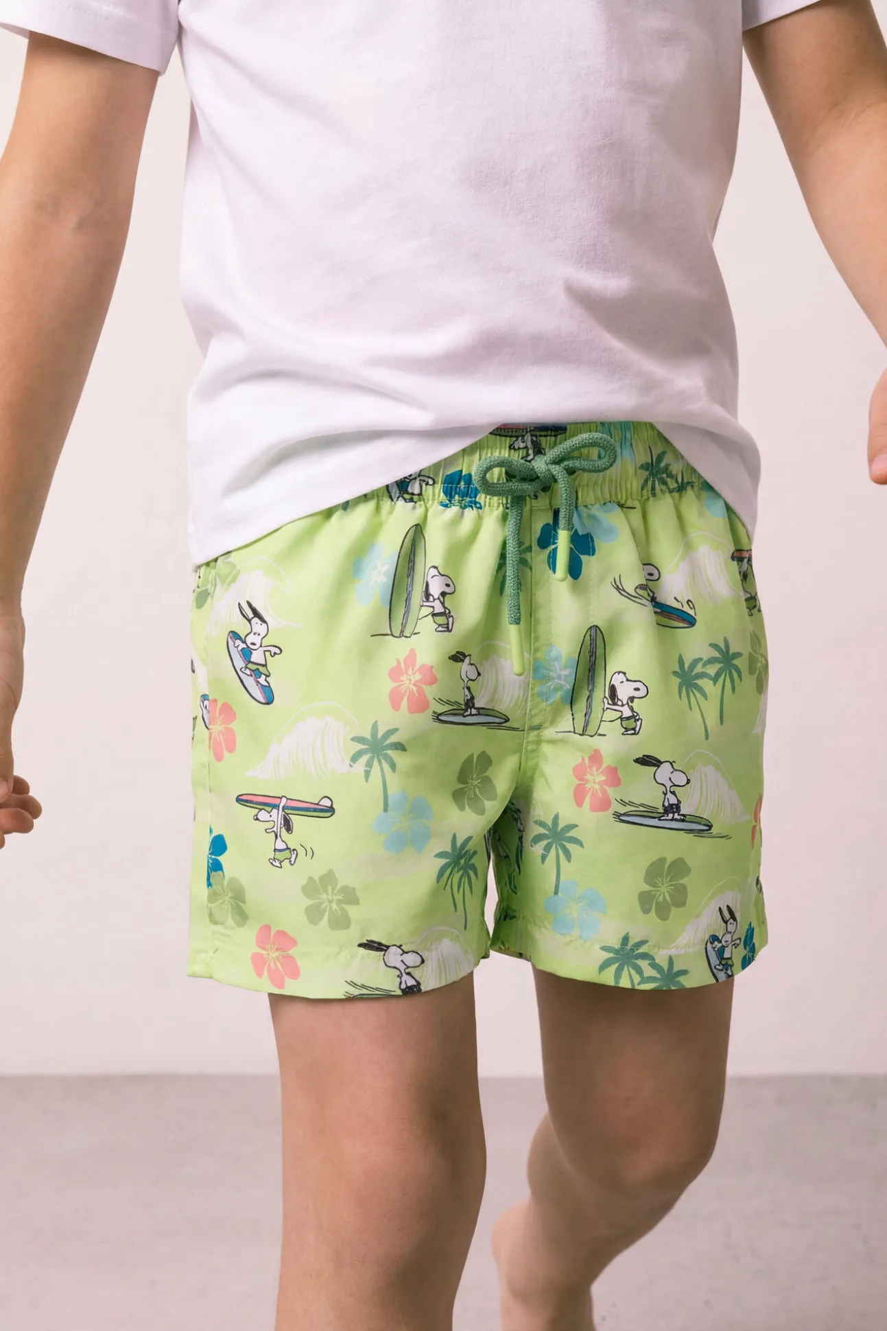 Fato de banho de criança estampado tropical Snoopy