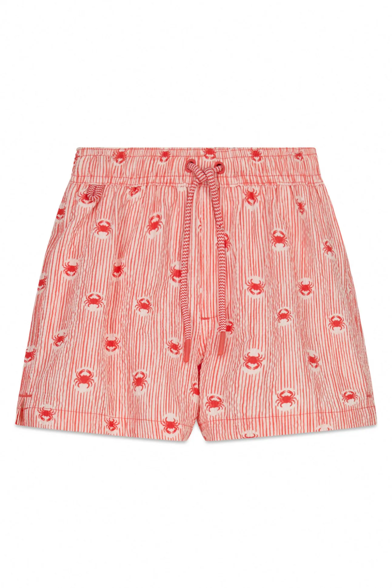 Fato de banho de homem estampado riscas e caranguejos