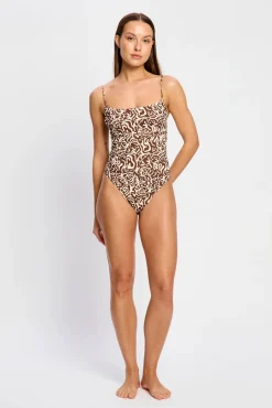 Fato de banho menstrual de costas cruzadas de fluxo moderado Sea Swirl
