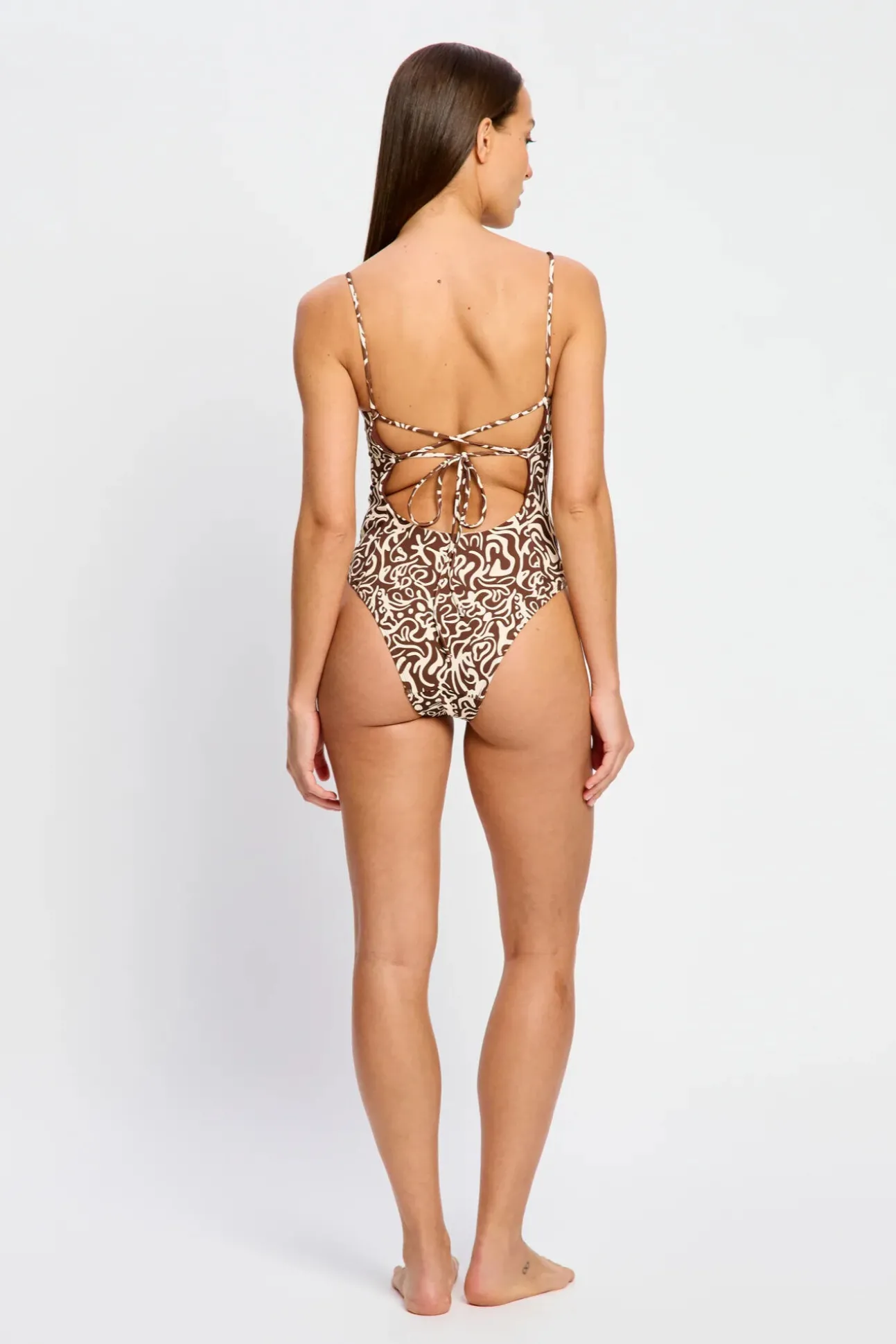Fato de banho menstrual de costas cruzadas de fluxo moderado Sea Swirl