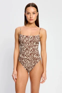 Fato de banho menstrual de costas cruzadas de fluxo moderado Sea Swirl