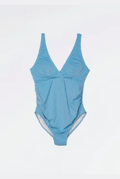 Fato de banho pré-mamã em lurex e decote cruzado