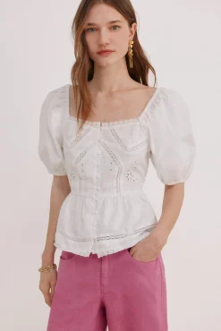 Gaia. Blusa peplum romântica