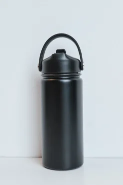 Garrafa de aço inoxidável preta