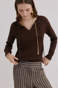 Imala. Camisola de malha rendada