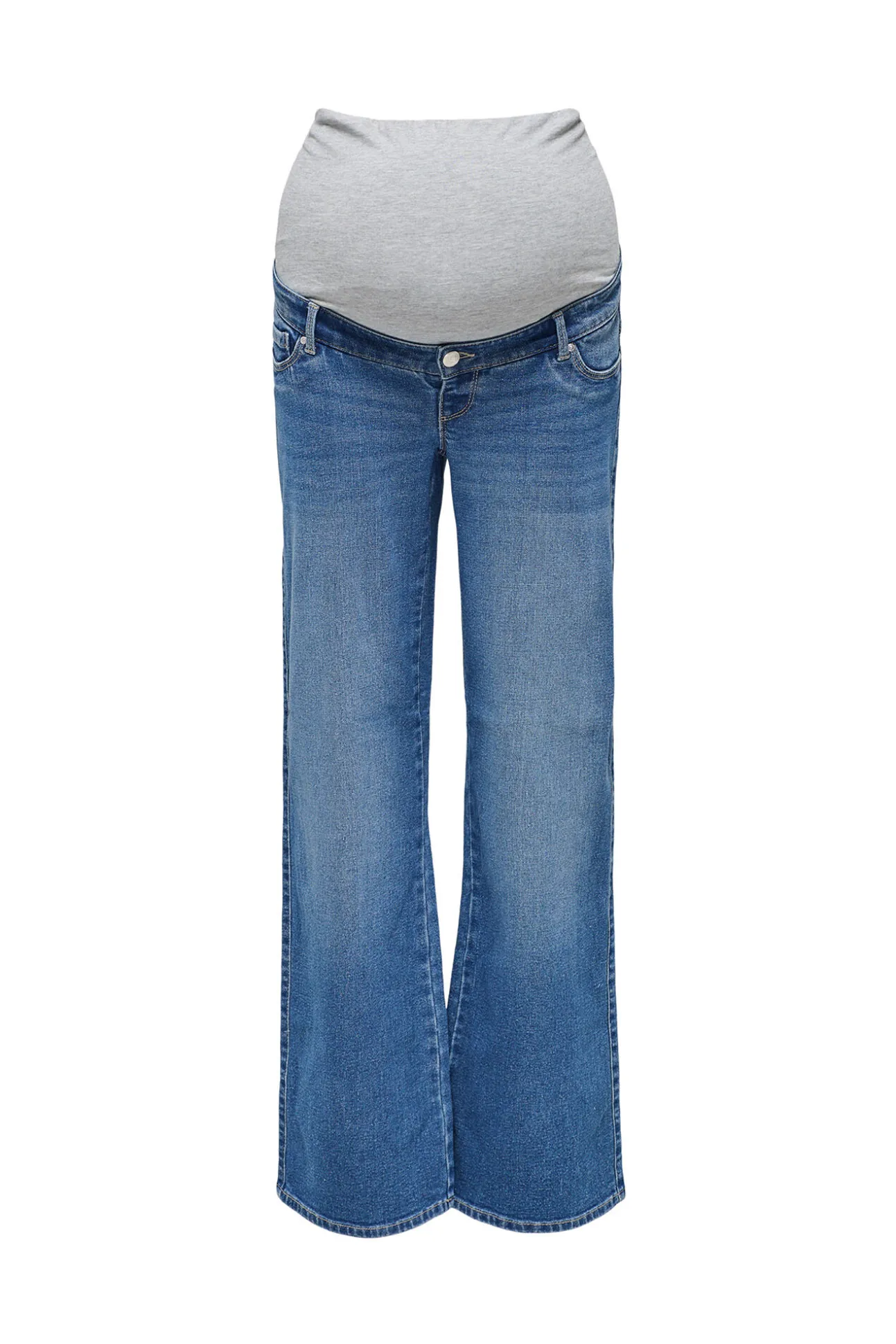 Jeans de maternidade perna larga