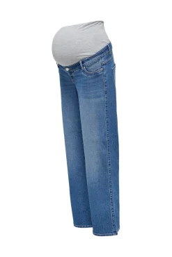 Jeans de maternidade perna larga