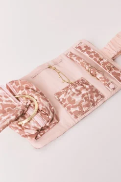 Joalheiro de enrolar estampado animal rosa