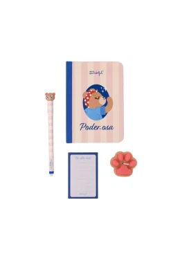 Kit de caderno A6 + caneta apagável Bo-Bo + vela + lista de tarefas - Poder-osa