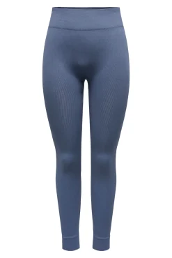 Legging canelada azul sem costura