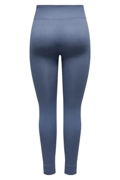 Legging canelada azul sem costura