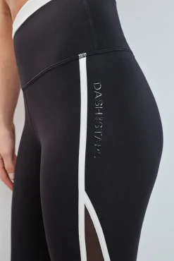 Legging capri com transparências laterais 4D STRETCH preto