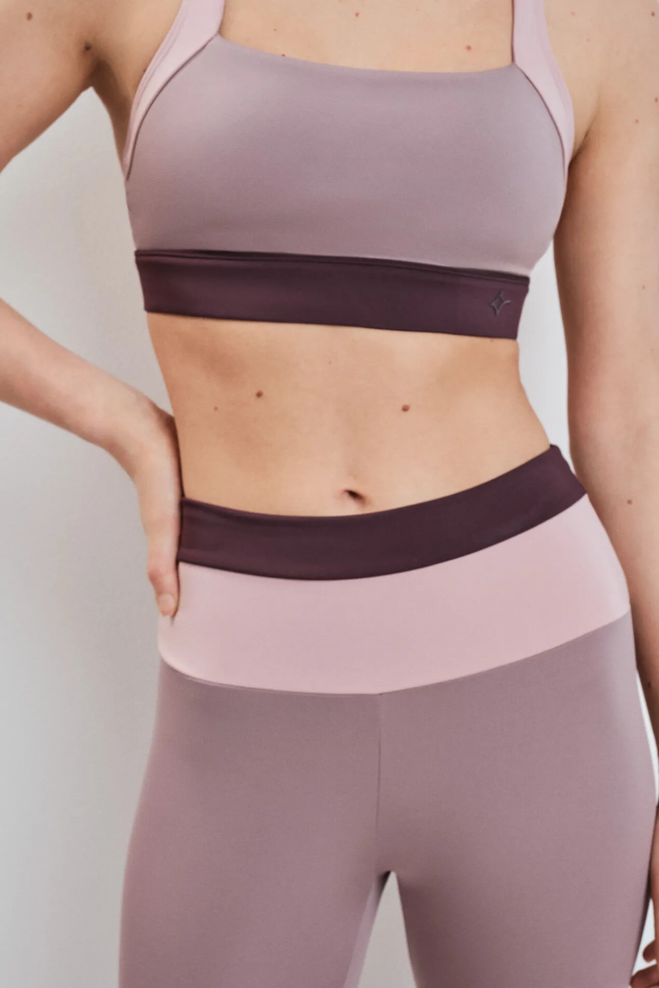 Legging curto 4D STRETCH color block rosa