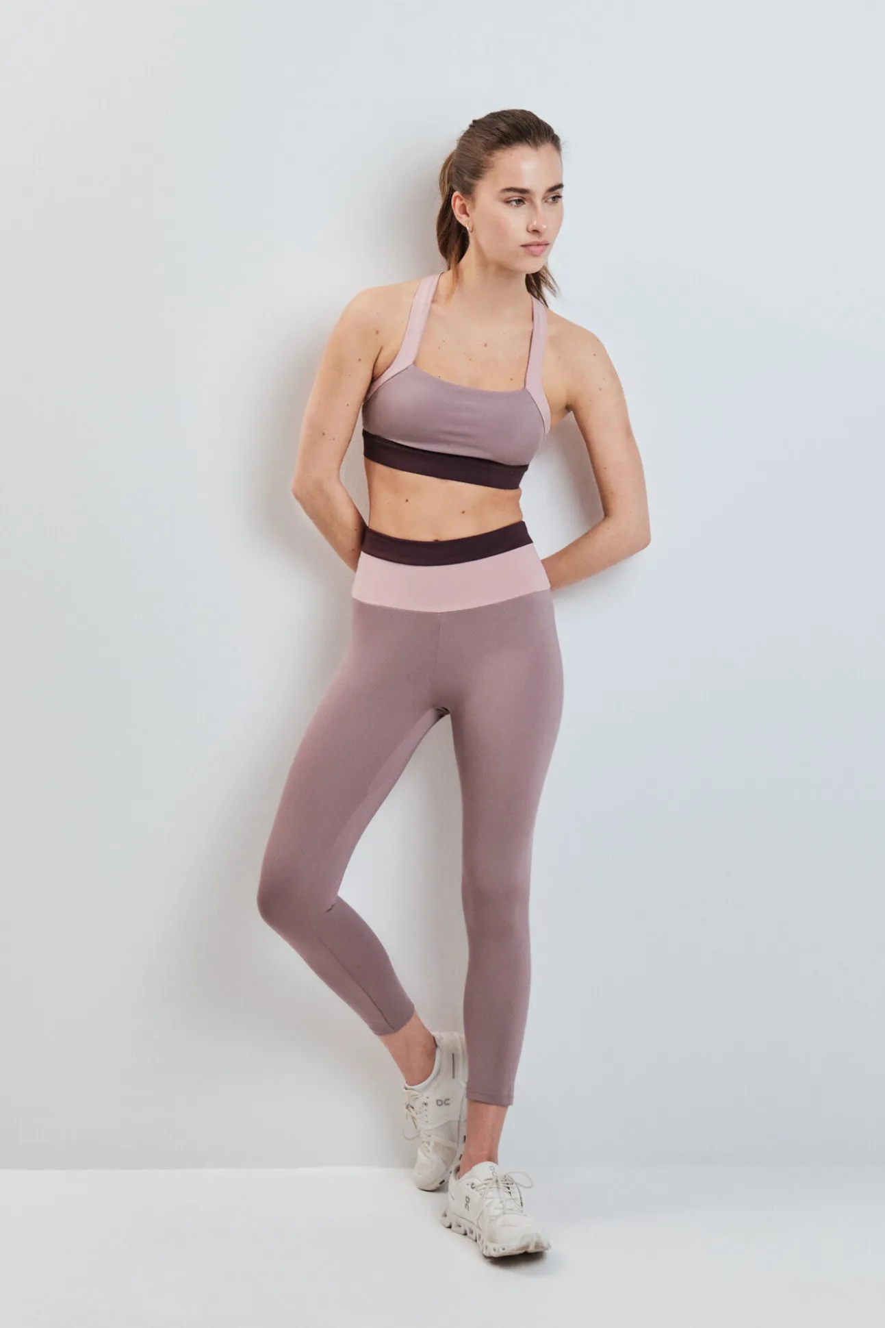 Legging curto 4D STRETCH color block rosa