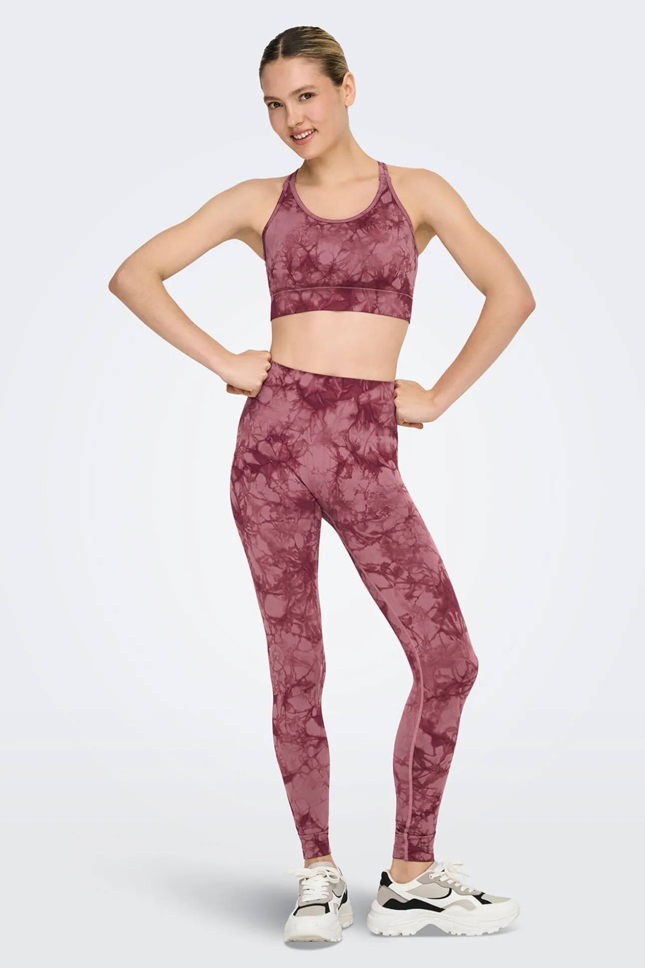 Legging desportivo sem costura tie dye