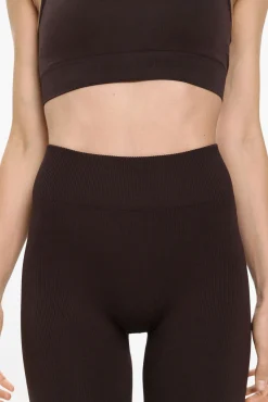 Leggings caneladas sem costura